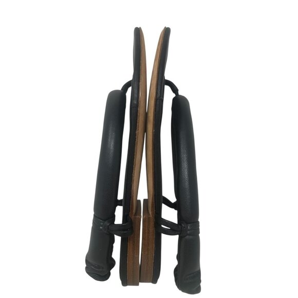 Vince Denton Black Leather Bubble Thong Flat Square Toe Sandal Size 6 Minimalist - Picture 9 of 14